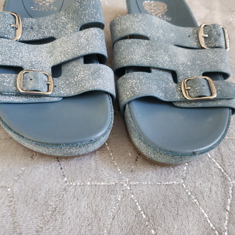 VINCE CAMUTO | Blue Slide Sandals - Picture 8 of 13